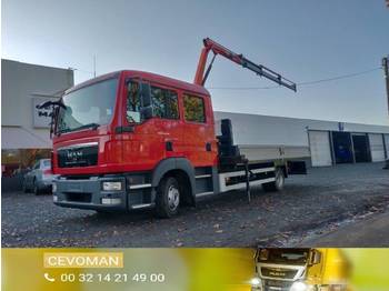 Dropside/ Flatbed truck MAN TGL 8.220 Doka / Dubbel cabine kraan Palfinger PK3400: picture 1