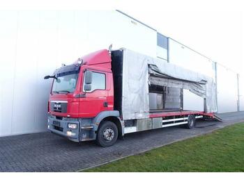 Curtainsider truck MAN TGM15.290 4X2 EURO 5  CAR/PKW/ MACHINE TRANSPORT: picture 1
