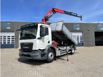 Tipper, Crane truck MAN TGM 18.290 Euro 6: picture 1