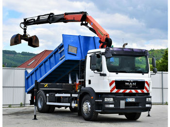 Tipper, Crane truck MAN TGM 18.290 Kipper 4,80 m+PK 14002-EH B + FUNK!: picture 1