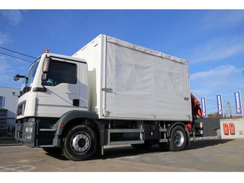 Curtainsider truck MAN TGM 19.290 + PALFINGER PK 13001-K: picture 1