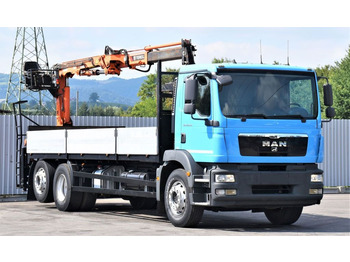 Dropside/ Flatbed truck, Crane truck MAN TGM 26.290 Pritsche 6,85 m* KRAN: picture 4