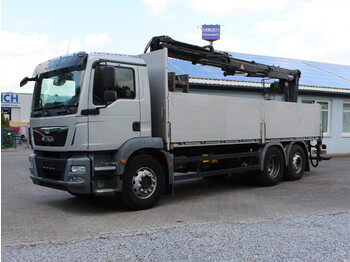 Dropside/ Flatbed truck, Crane truck MAN TGM 26.340 EURO 6 Baustoffwagen Kran Atlas 125: picture 1