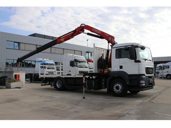 Dropside/ Flatbed truck, Crane truck MAN TGS 18.320 BL+plateau 6.1m+ F150A22: picture 1