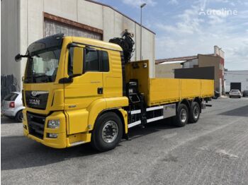 Dropside/ Flatbed truck, Crane truck MAN TGS 26.320: picture 1