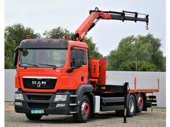 Dropside/ Flatbed truck, Crane truck MAN TGS 26.360: picture 1