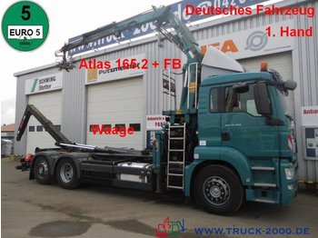 Hook lift truck MAN TGS 26.360 Multilift Waage Atlas Kran 165.2: picture 1