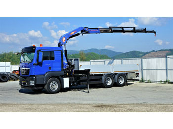 Dropside/ Flatbed truck MAN TGS 26.360 Pritsche 6,40 m+Kran/FUNK *6x4!: picture 1