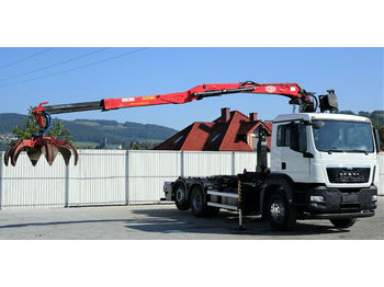Hook lift truck, Crane truck MAN  TGS 26.440 Abrollkipper 5,40m+Kran * 6x2: picture 1