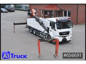Dropside/ Flatbed truck, Crane truck MAN TGS 26.440,  Kran PK21000-3L Lenkachse,: picture 1