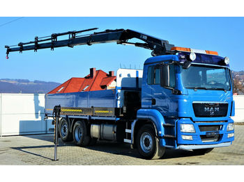 Dropside/ Flatbed truck, Crane truck MAN TGS 26.440 Pritsche 6,30 m+Kran/FUNK*Topzustand!: picture 1