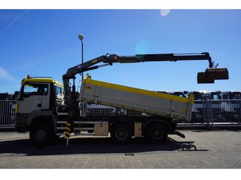 Truck MAN TGS 32.400 6X6 2 SIDE TIPPER WITH HMF 2020 CRANE: picture 1