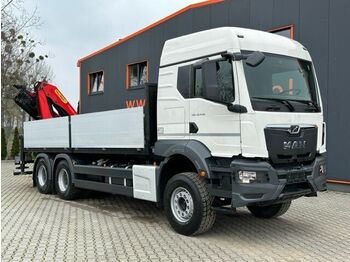 Dropside/ Flatbed truck, Crane truck MAN TGS 33.430 6x4 Pritsche Kran Palfinger 24001: picture 1