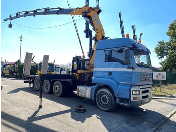 Autotransporter truck, Crane truck MAN TGS 35.360 8x2 + CRANE EFFER 340 (8x Hydr) + WINCH - 4 STABS - RAMPS - TRIDEM 8x2 - LIFT AXLE / STEERING AXLE - A/C - AS TRONIC: picture 1