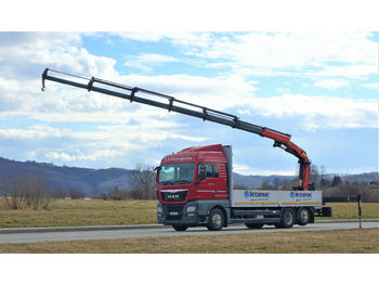 Dropside/ Flatbed truck MAN TGX 26.440 Pritsche 6,80 m+Kran/FUNK*6x2!: picture 1