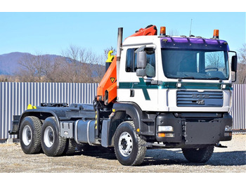 Hook lift truck, Crane truck MAN TG 410 A*  Abrollkipper + KRAN /6x4: picture 3