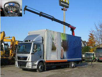 Dropside/ Flatbed truck, Crane truck MAN TG-M 15.250 BL Pritsche Heckkran 4xhydr+Funk: picture 1