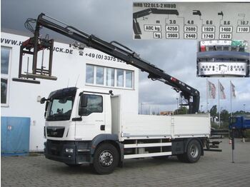 Crane truck, Dropside/ Flatbed truck MAN TG-M 18.290 4x2 BL Pritsche Heckkran Hiab 122 DL: picture 1