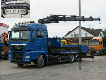 Dropside/ Flatbed truck, Crane truck MAN TG-S 26.480 6x2 Pritsche Kran Hiab 477/Twistlook: picture 1