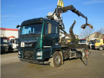 Hook lift truck MAN TG-S 26.500 6x2 Abrollkipper mit Kran: picture 1