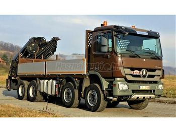 Dropside/ Flatbed truck, Crane truck MERCEDES-BENZ ACTROS 4141 Darus Platós 8x4: picture 1