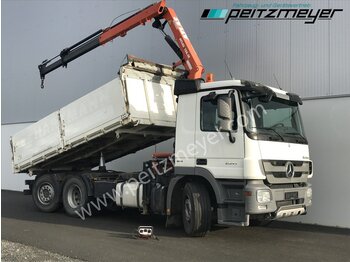 Dropside/ Flatbed truck, Crane truck MERCEDES-BENZ Actros 2541 L Kipper mit Atlas AK 126 E3-Funk Lenkachse: picture 2