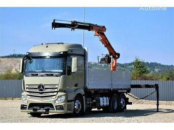 Dropside/ Flatbed truck, Crane truck MERCEDES-BENZ Actros 2545 6x2 Darus Terex 105.2-A12: picture 1