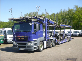 Autotransporter truck M.A.N. TGS 24.440 6x2 RHD Lohr car transporter: picture 1