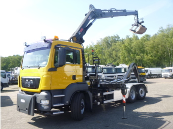 Hook lift truck M.A.N. TGS 26.320 6x4 container hook + Hiab XS166 E-2 HiPro + rotator/grapple: picture 1