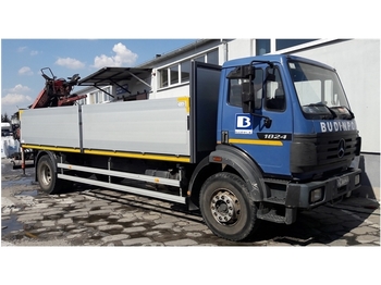 Dropside/ Flatbed truck, Crane truck for transportation of bulk materials Mercedes-Benz 1824 HDS: picture 1
