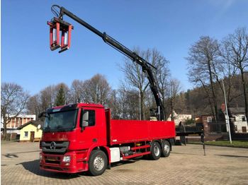Dropside/ Flatbed truck Mercedes-Benz 2541 ACTROS MP3 *PRITSCHE + KRAN HIAB 166* 6x2: picture 1