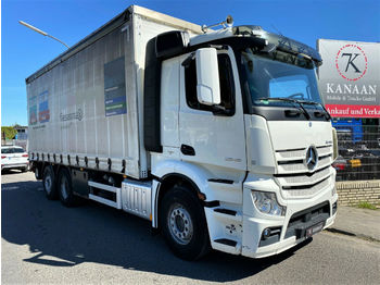 Curtainsider truck Mercedes-Benz 2545  Actros 6x2 Euro6 Mitnahme Stapler HIAB: picture 1