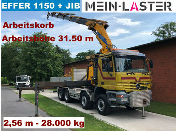 Dropside/ Flatbed truck Mercedes-Benz 4148 8x6 EFFER 1150 6S + JIB 4S+ Arbeitskorb 32m: picture 1