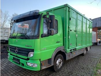 Livestock truck Mercedes-Benz 818 L Menke Einstock Vollalu: picture 1