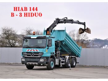 Tipper, Crane truck Mercedes-Benz ACTROS 2641*HIAB 144B-3 HIDUO/FUNK+BORDMATIC*6x4: picture 1
