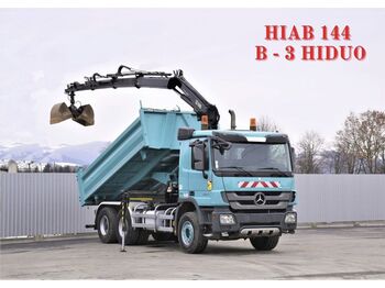 Crane truck Mercedes-Benz ACTROS 2641*HIAB 144B-3 HIDUO/FUNK+BORDMATIC*6x4: picture 1