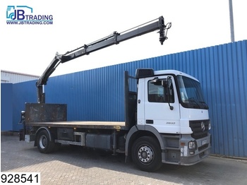 Dropside/ Flatbed truck Mercedes-Benz Actros 2032 EPS 16, 3 pedals, Hiab crane, Steel suspension, Airco, Analoge tachograaf, Hub reduction: picture 1