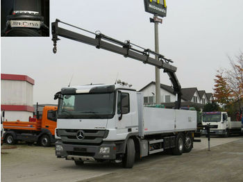 Dropside/ Flatbed truck, Crane truck Mercedes-Benz Actros 2536 L 6x2 Pritsche Heckkran 4xhydr.+Funk: picture 1