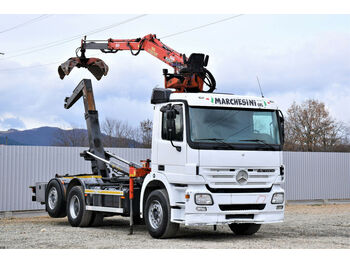 Hook lift truck, Crane truck Mercedes-Benz Actros 2541 Abrollkipper + MARCHESI M4200L: picture 1