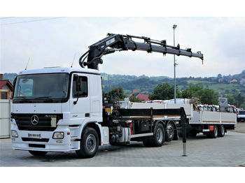 Dropside/ Flatbed truck Mercedes-Benz  Actros 2541 Pritsche 6,50m+Kran+Anhänger: picture 1