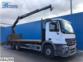 Dropside/ Flatbed truck Mercedes-Benz Actros 2632 6x4, Hiab Crane, EPS 16, 3 pedals, 13 Tons axles, Steel suspension, Hub reduction: picture 1