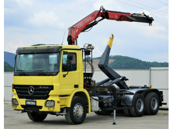 Hook lift truck, Crane truck Mercedes-Benz Actros 2641 Abrollkipper 4,80m+ Kran*6x4*: picture 1