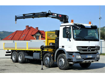 Dropside/ Flatbed truck, Crane truck Mercedes-Benz Actros 3236 Pritsche 8,00 m + KRAN / 8x4: picture 1