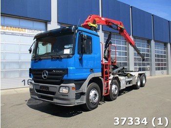 Hook lift truck Mercedes-Benz Actros 3244 8x4 Euro 5 Retarder Palfinger 16 ton/meter laadkraan: picture 1