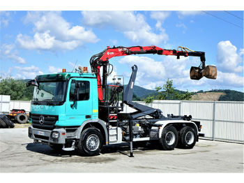 Hook lift truck Mercedes-Benz Actros 3341 Abrollkipper 5,00m+ Kran*6x4!: picture 1