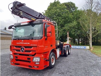 Timber truck, Crane truck Mercedes-Benz Actros 3360 GRUMIER-steel suspension-alcoa: picture 1