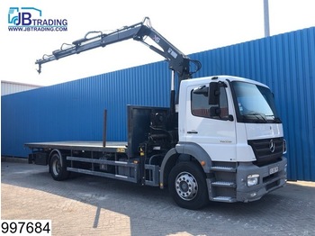 Dropside/ Flatbed truck Mercedes-Benz Atego 1828 Hiab 122DS crane, Remote control, Manual, Steel suspension, Airco, Analoge tachograaf: picture 1