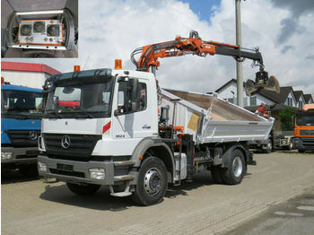 Tipper, Crane truck Mercedes-Benz Axor 1824 2-Achs Kipper Kran Funk+Greiferst: picture 1