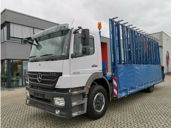 Dropside/ Flatbed truck Mercedes-Benz Axor 1833 / Kran / Glastransporte: picture 1