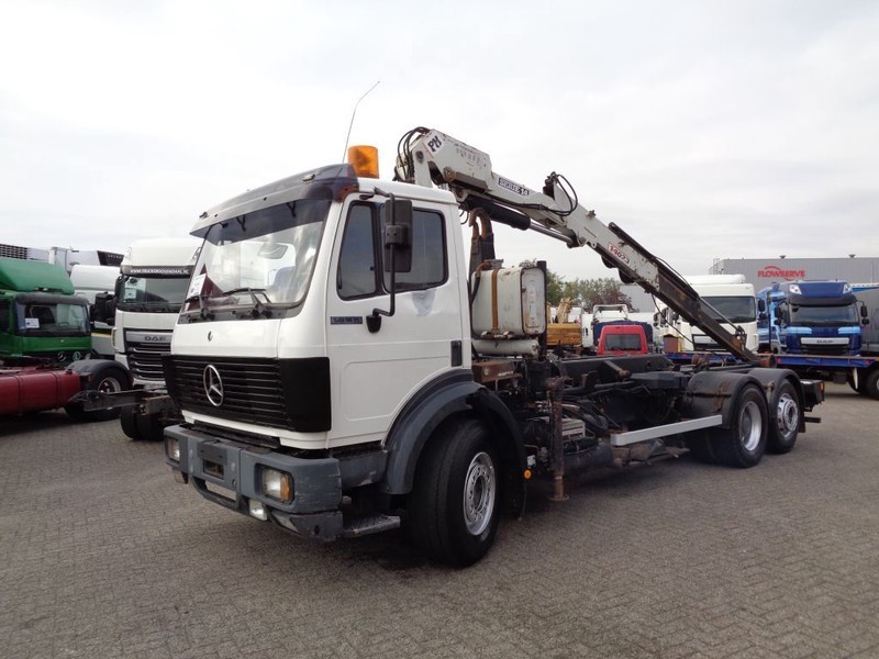 Hook lift truck, Crane truck Mercedes-Benz SK 2433 + Semi-Auto + PTO + Serie 14 Crane + 3 pedals: picture 11